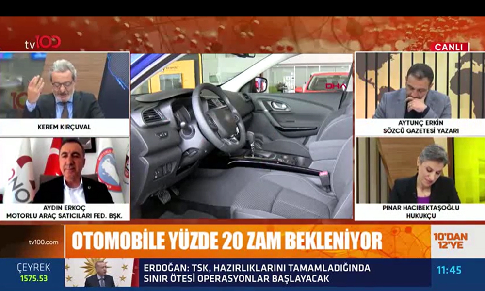 Our Chairman Mr. Aydın Erkoç was the guest of tv100 channel.